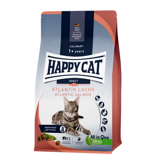 Happy Cat 1.3kg Culinary 1+ years ((ADULT)) Atlanti Salmon 三文魚 成貓配方 貓乾糧 1.3公斤 (70553)